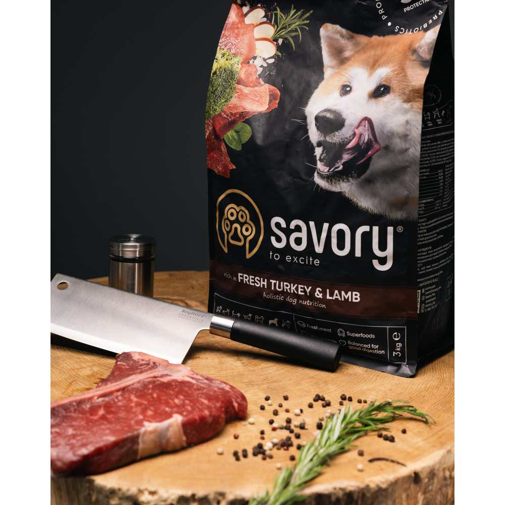 Savory Сейворі 3кг д/собак великих порід Ягня індичка
