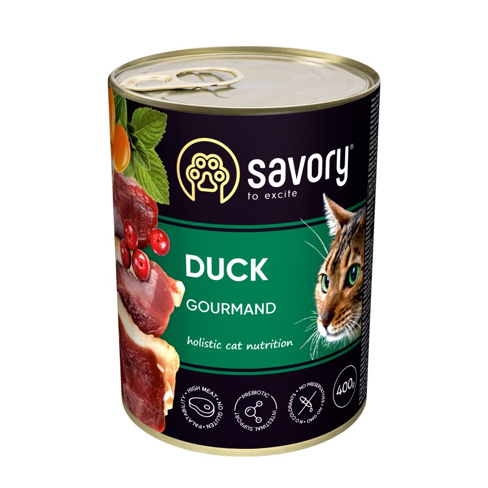 Savory Сейворі конс.400г д/кота Примхливі Качка