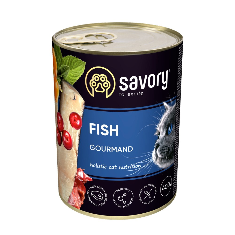Savory Сейворі конс.400г д/кота Примхливі Риба