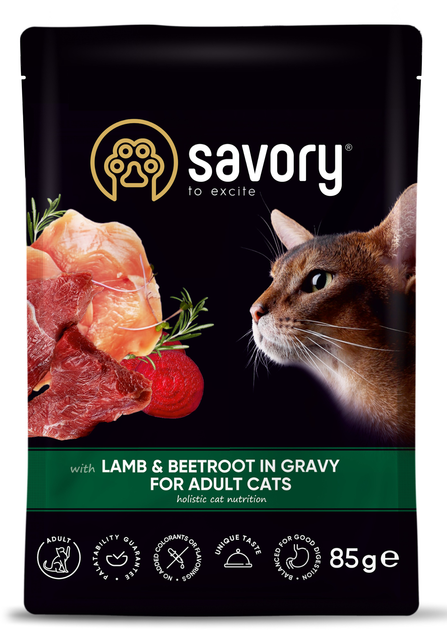Savory Суйворі набір 3+1 пауч д/кота Ягня з буряком соус