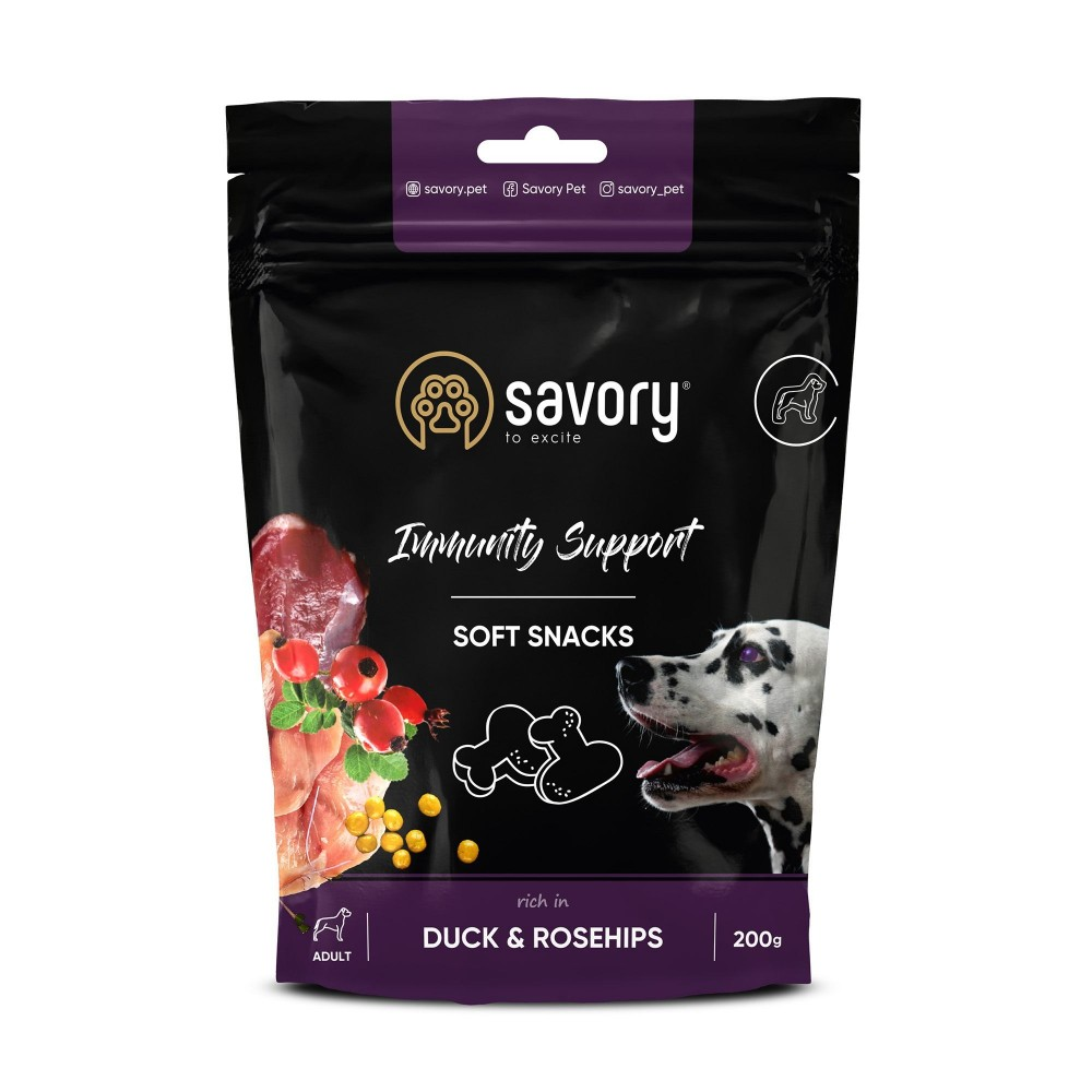 Savory Сейворі Ласощі мякі д/собак Імуніті качка та шипшина 200г