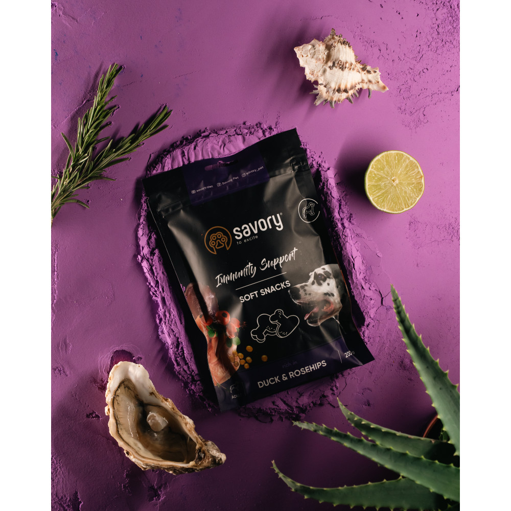 Savory Сейворі Ласощі мякі д/собак Імуніті качка та шипшина 200г