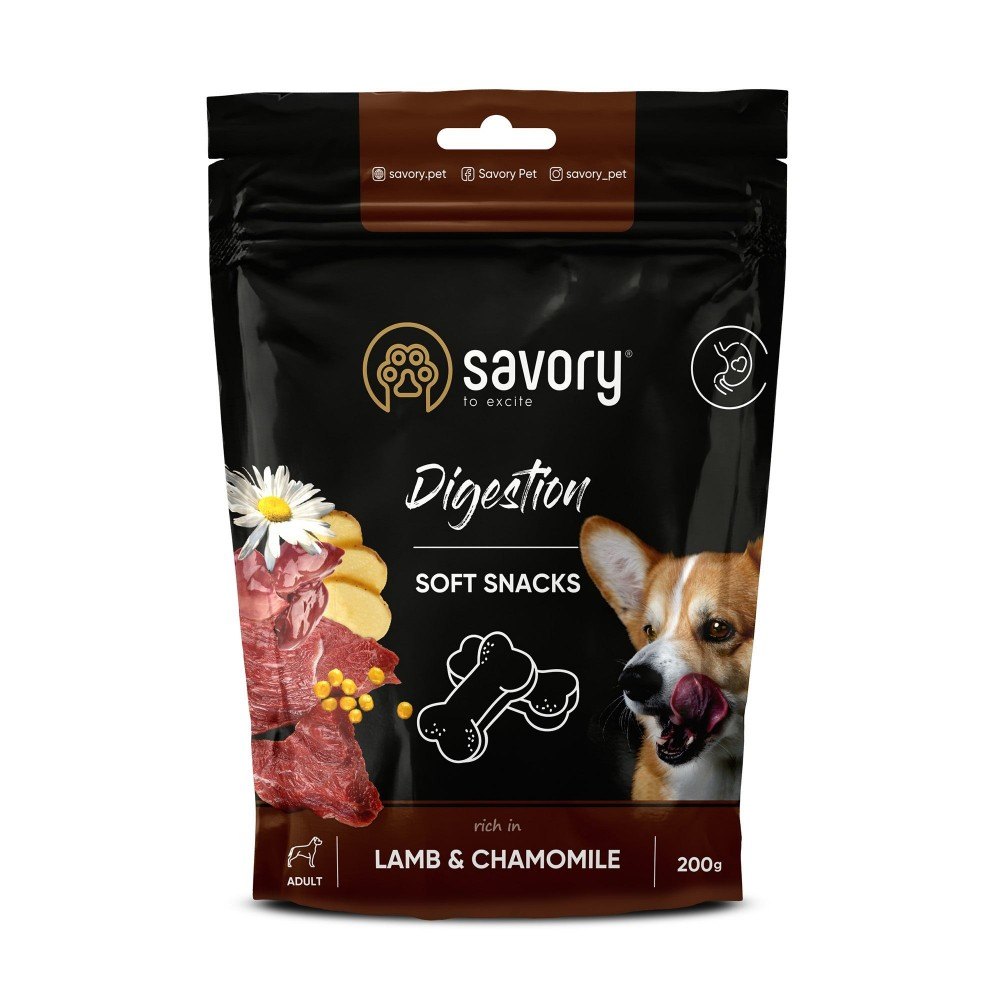 Savory Сейворі Ласощі мякі д/собак покращ.травл. Ягня Ромашка 200г