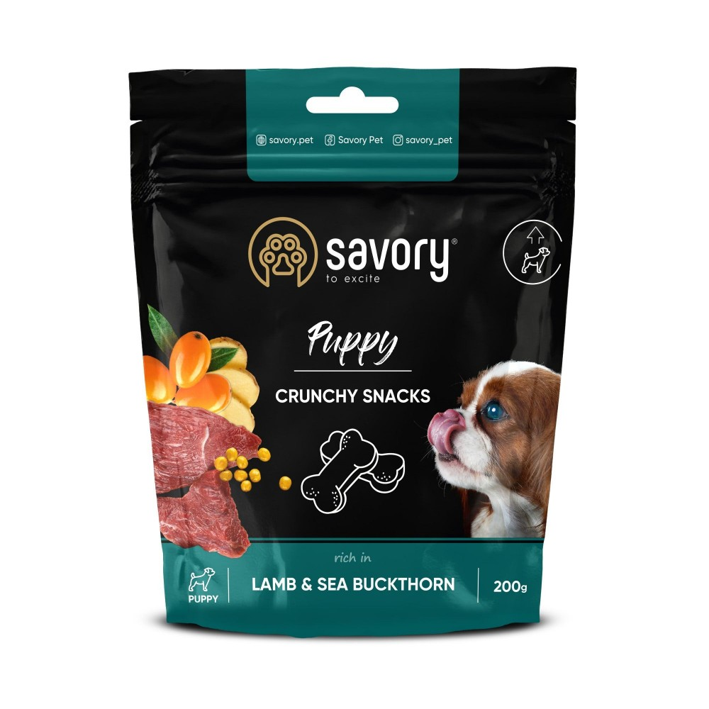 Savory Сейворі Ласощі хруст.д/цуценят Ягням та обліпиха 200г