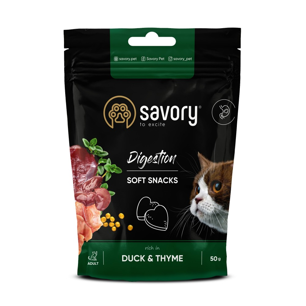 Savory Сейворі ласощі мякі д/кота чутл.травл Качка та чебрець 50г
