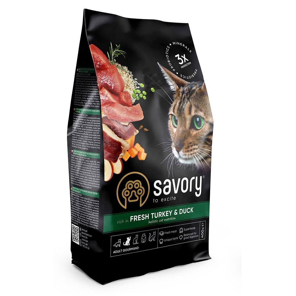 Savorу Сейворі 400г д/кота примхливі Індичка та Качка