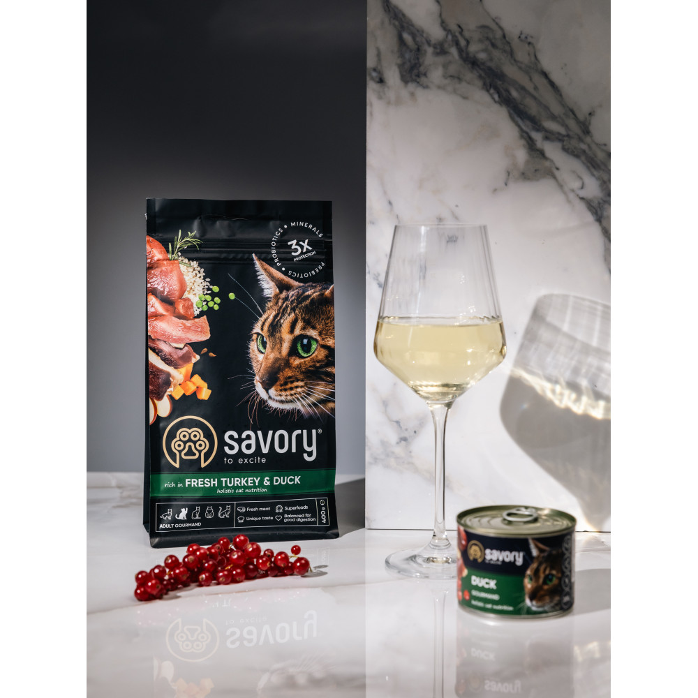 Savorу Сейворі 400г д/кота примхливі Індичка та Качка