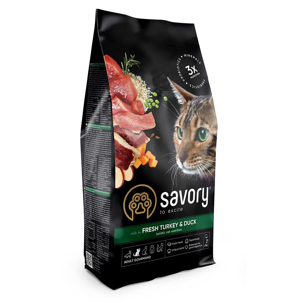 Savory Сейворі 2кг д/кота Примхливі Індичка Качка
