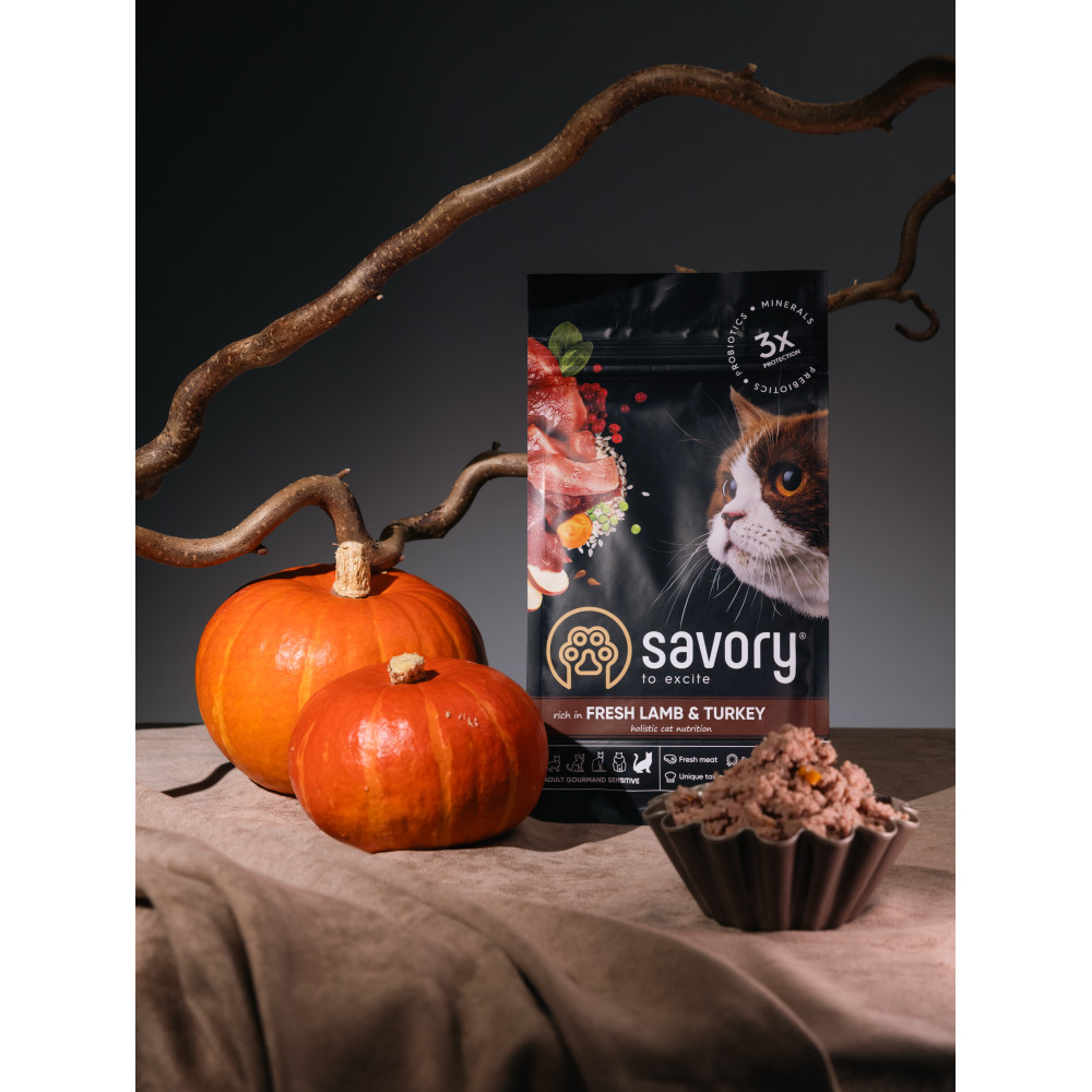 Savorу Сейворі 400г д/кота чутл.трав. Ягня Індичка