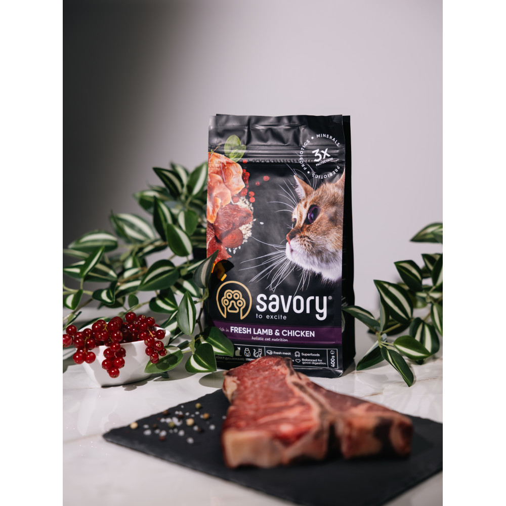 Savorу Сейворі 400г д/кота Стерильні Ягня Курка