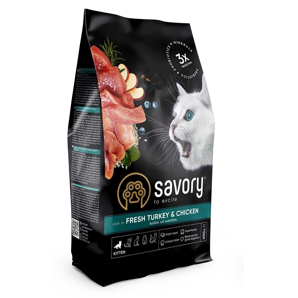 Savory Сейворі 400г д/кошенят Кіттен Індичка курка