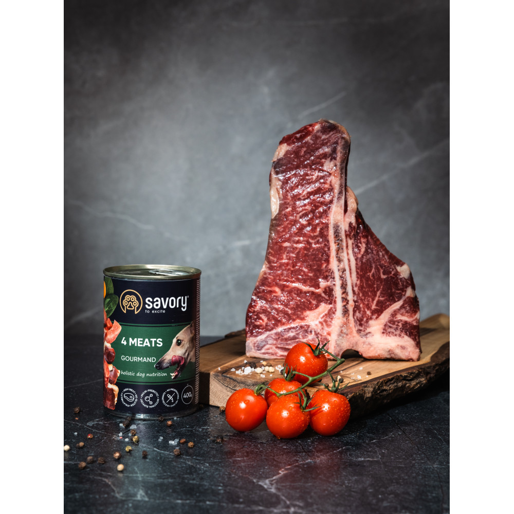 Savory Сейворі конс.400г д/собак 4 мяса
