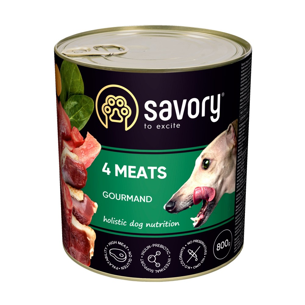 Savorу Сейворі конс.800г д/собак 4 Мяса