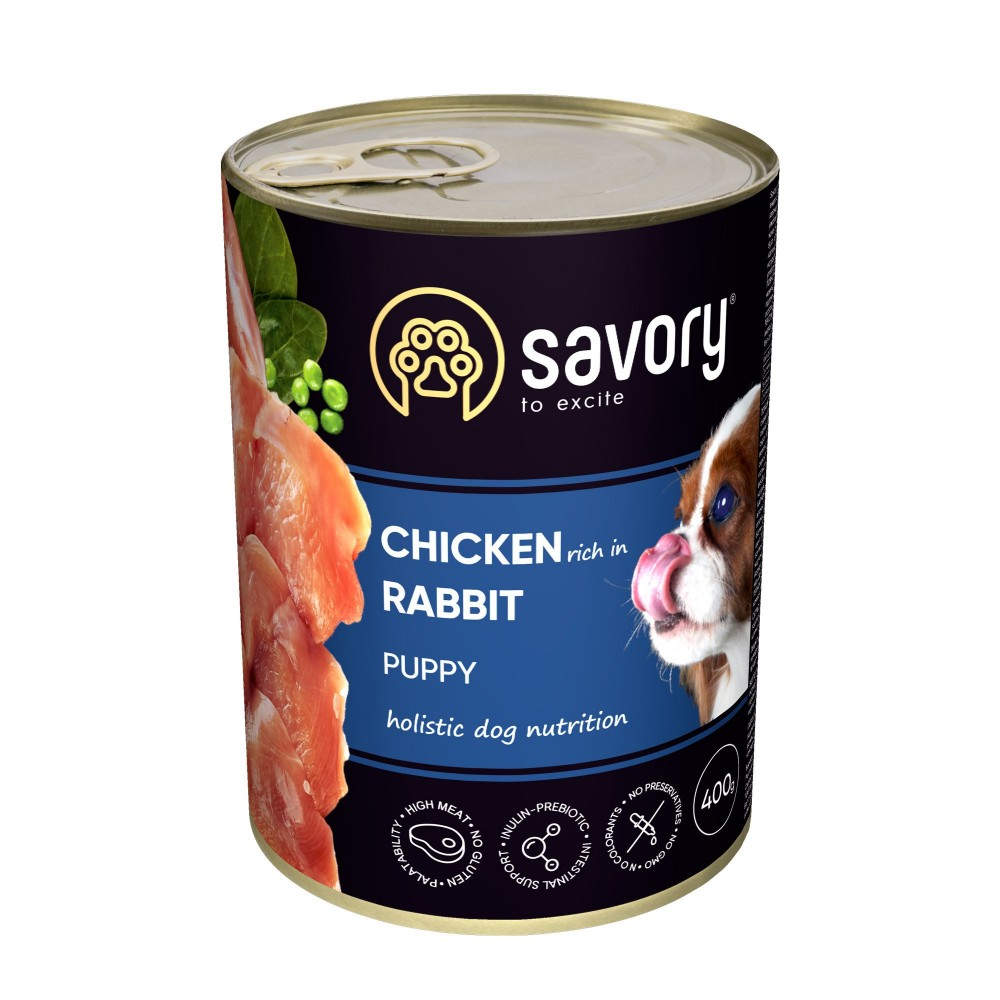 Savory Сейворі конс.400г д/цуценят Кролик