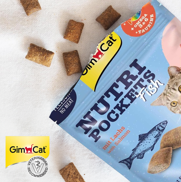 GimCat ГімКет Ласощі д/кота Нутрі Покетс Лосось 60 г