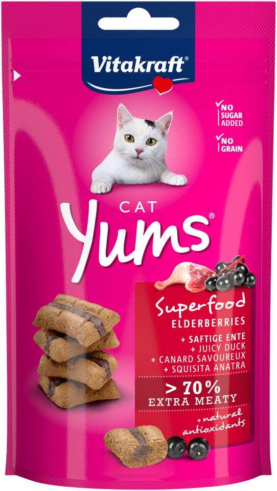 Vitakraft Ласощі д/кота Yums Качка та бузина 40г
