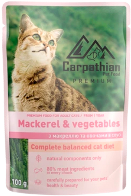 Carpathian (Карпати) кот/конс 100гр дорослі, макрель/овочі в соусі