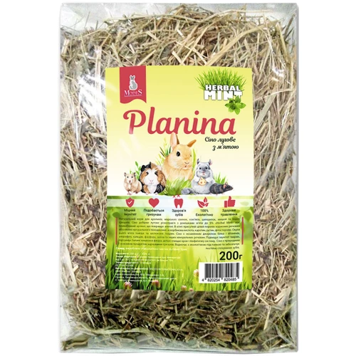 Modes Модес Planina Планіна Сіно Herbal Mint лугове з м'ятою, для гризунів, 200 г