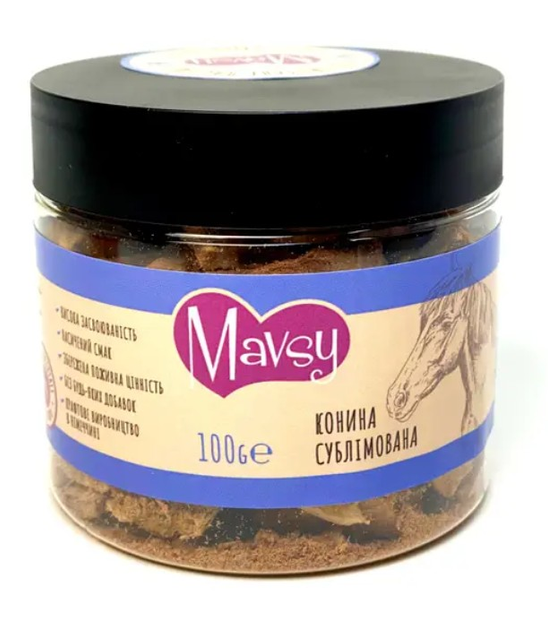 Mavsy Мавсі Ласощі д/собак сублімована Конина 100г
