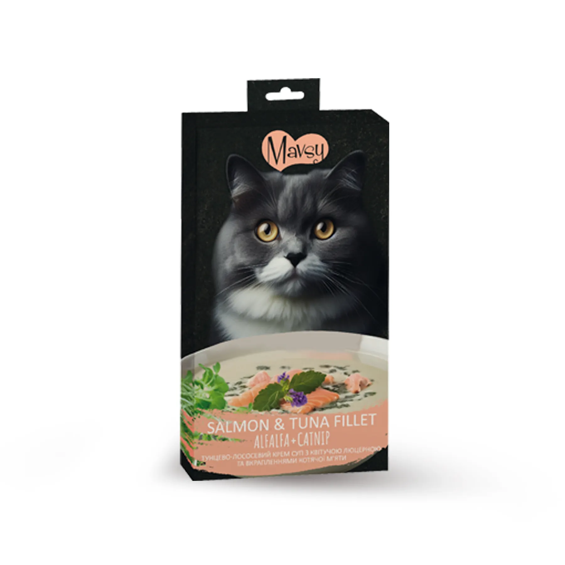 Mavsy/Мавси ласощі д/кота Крем снек Лосось 5x15 г 1шт