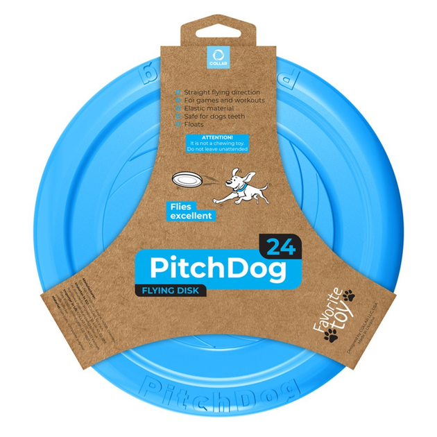Pitch Dog, кільце/диск для апортировки, діаметр 24 блакитний
