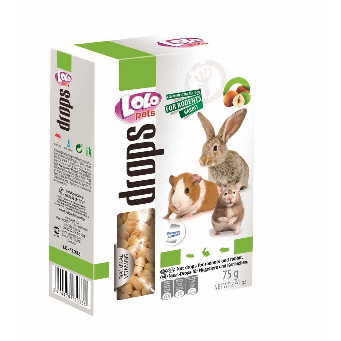 Ласощі Lolo Pets Дропси Горіх для гризунів Лоло Петс 75 г