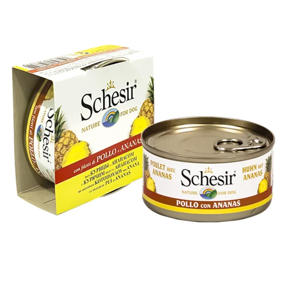 Schesir Шезір конс.150г д/собак Курка ананас шматочки в желе