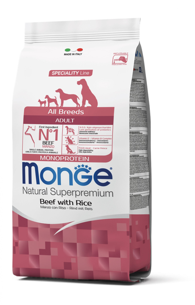 Monge MONOptotein  соб/сух 2,5кг всі породи яловичина/рис