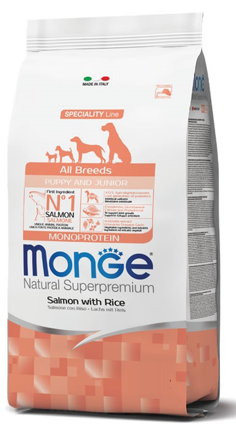 Monge MONOptotein  соб/сух 800г цуценята усіх пород лосось/рис
