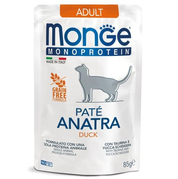 Monge MONOprotein кот/ пауч 85г едалт з качкою