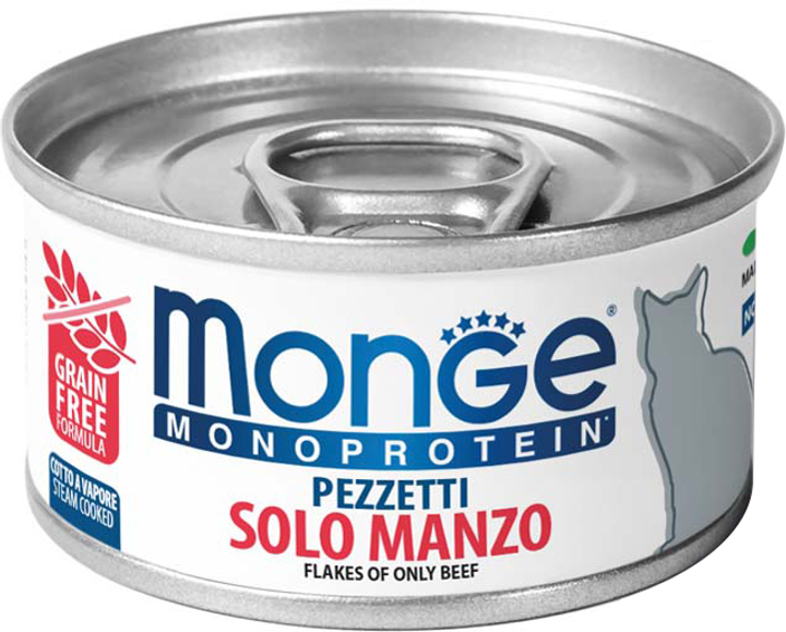 Monge  MONOprotein кот/конс 80г мясні пластівці з яловичиною