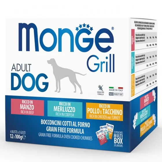 Monge GRILL соб/пауч 1,2кг  мікс тріска/індичка/яловичина