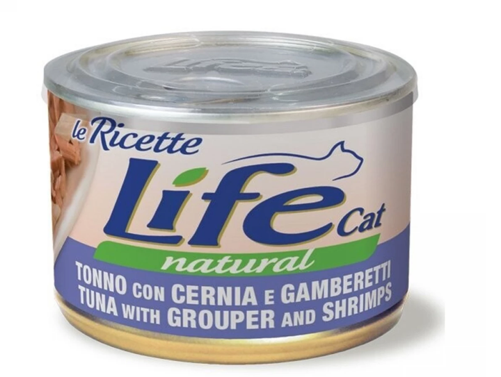 LifeCat кот/конс 150г Le Ricette шматочки тунець/окунь/креветка