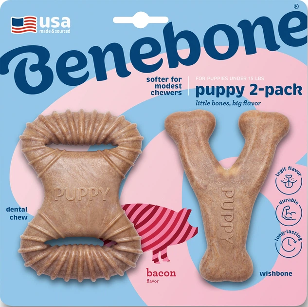 Benebone погризушка з США нейлону 2 пари папі до 7кг Бекон