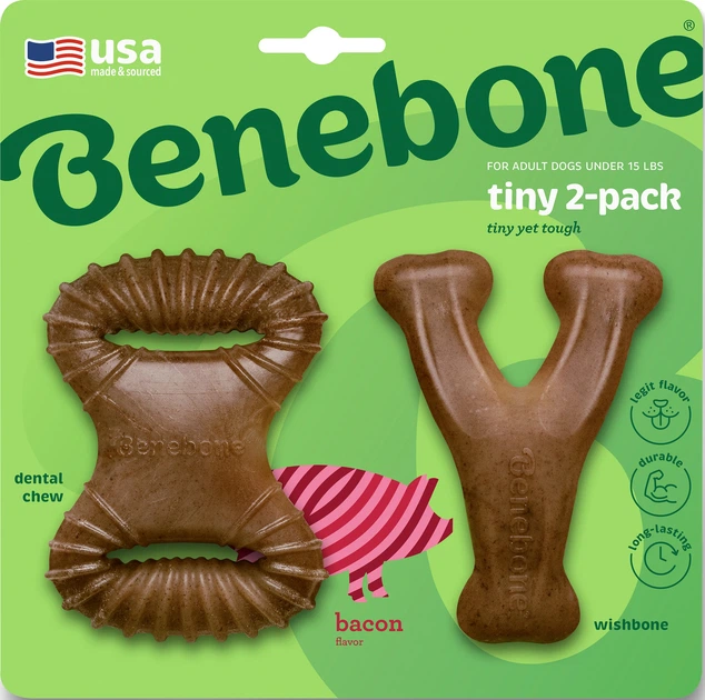 Benebone погризушка з США нейлону 2 пари до 7кг Бекон