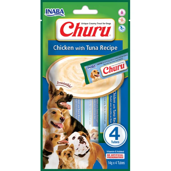 Inaba Churu ласощі д/собак  вершковий мус в стіках курка/тунець, 14г 4шт/уп  1шт