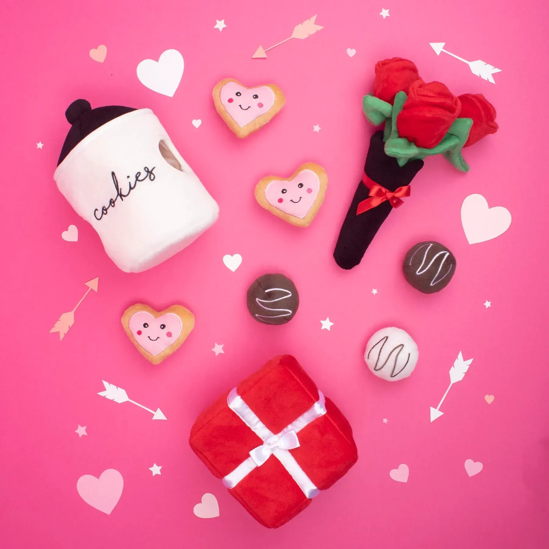 Zippy Paws Іграшка д/собак Valentine’s Miniz 3-Pack серце посмішка за 1шт
