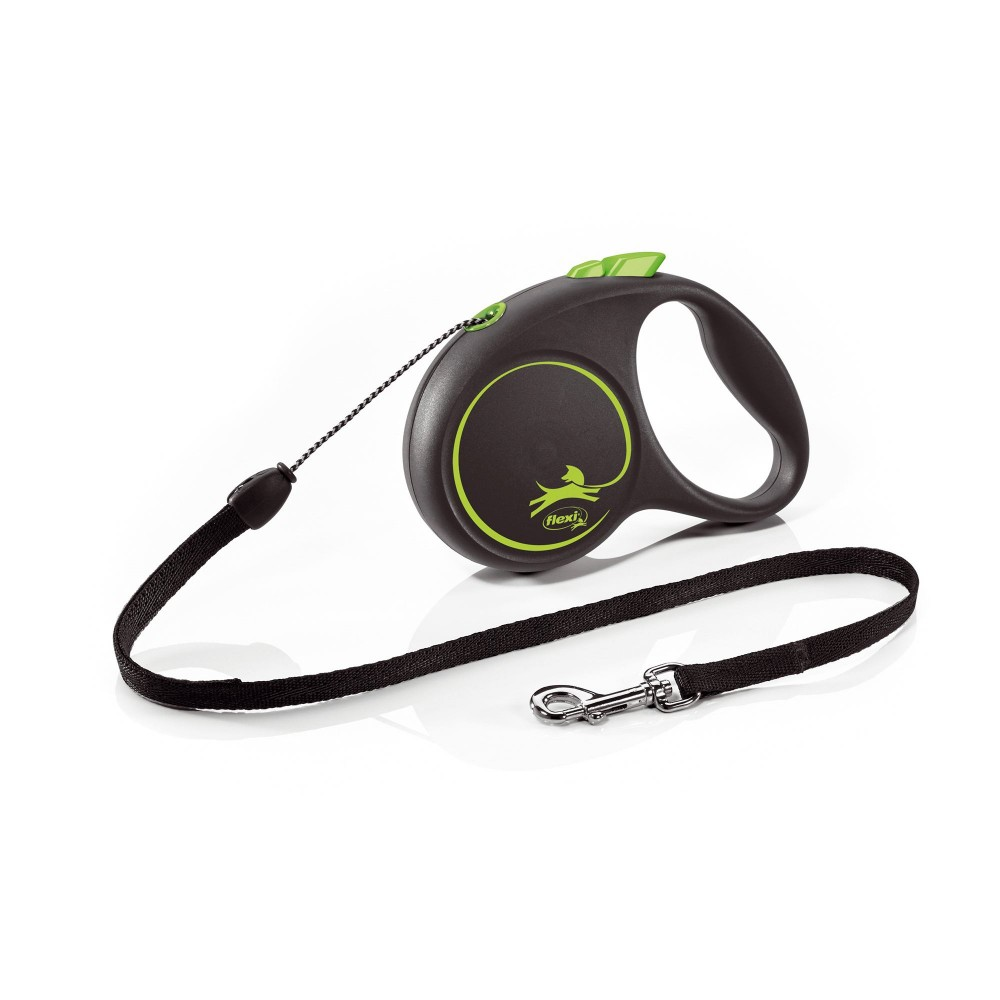 FLEXI рулетка   Black S трос 5м/12кг   зелена