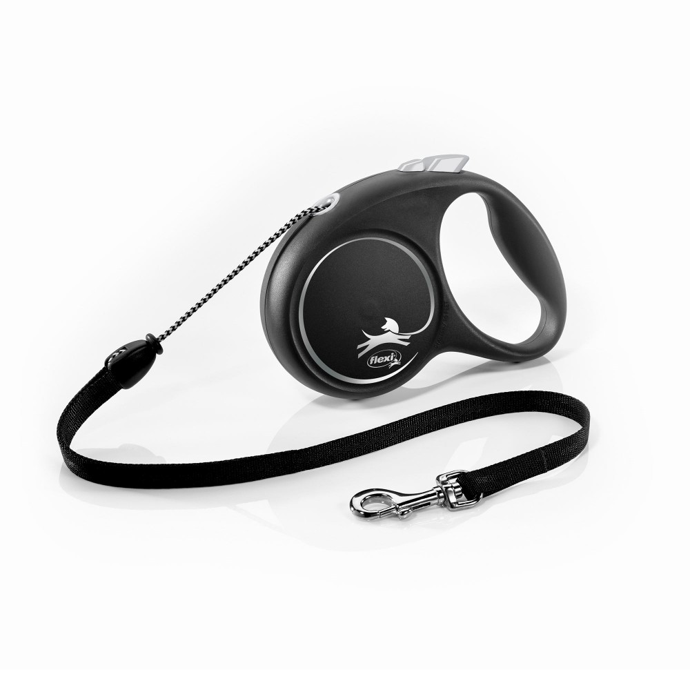 FLEXI Рулетка  Black Design M трос 5м/20кг сріблястий