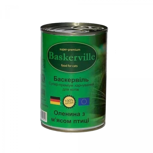 Baskerville Баскервіль конс.400г д/кота Оленина мясо курки
