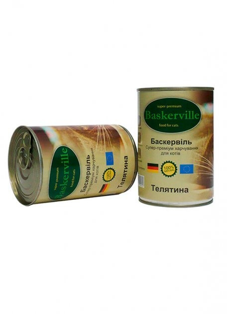 Baskerville Баскервіль конс.400г д/кота Телятина