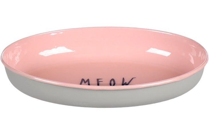 Flamingo  миска д/котів  овальна  емаль,рожева  275мл