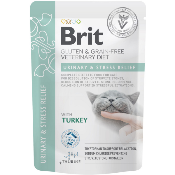 Brit VetDiets пауч.85г д/кота Діета Урінарі енд Стрес Реліф з індичкою