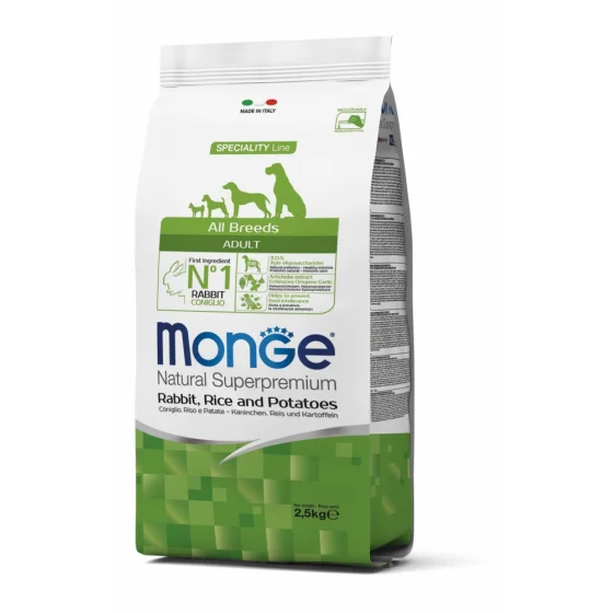 Monge MONOprotein соб/сух 2,5 кг всі породи кролик/рис/картопля