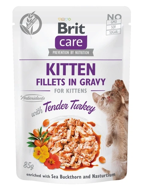 Brit Care кот/пауч кіттен філе в соусі з індичкою 85г