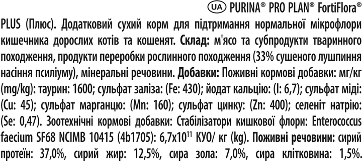 ФортіФлора Плюс д/кота Пробіотик та Пребіотик 30шт/уп 1шт
