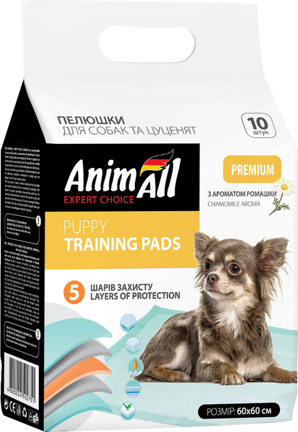 AnimAll АнімАллl  Пелюшки 60х60 см з ароматом ромашки/ 10штук
