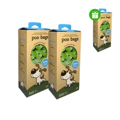 Poo Bags пакети одноразові для прибирання без запаху 315шт 21р/по15шт