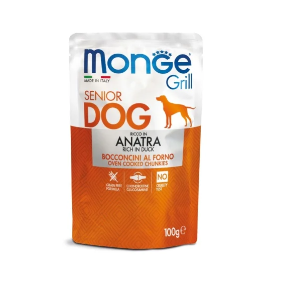 Monge GRILL соб/пауч 100г шматочки в підливці з качкою