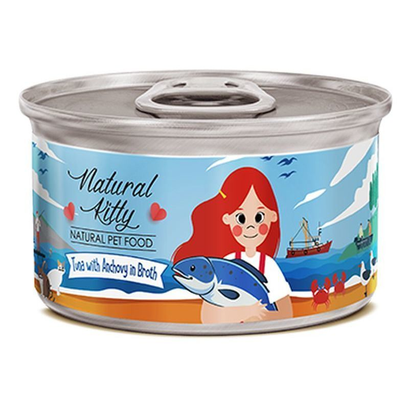 Natural Kitty конс.80г д/котів Тунець з анчоусами в бульйоні